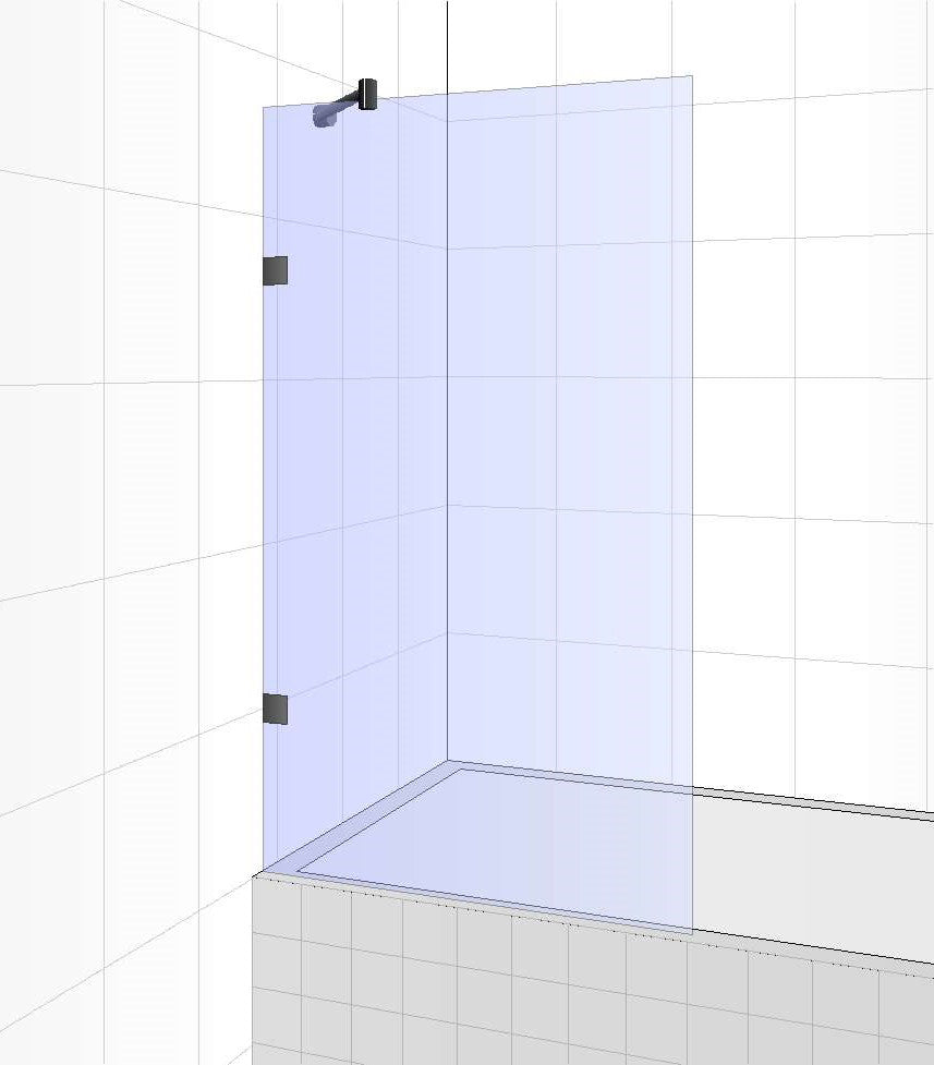 Fixed Bath Screen, 800 x 1400mm, Clear Glass