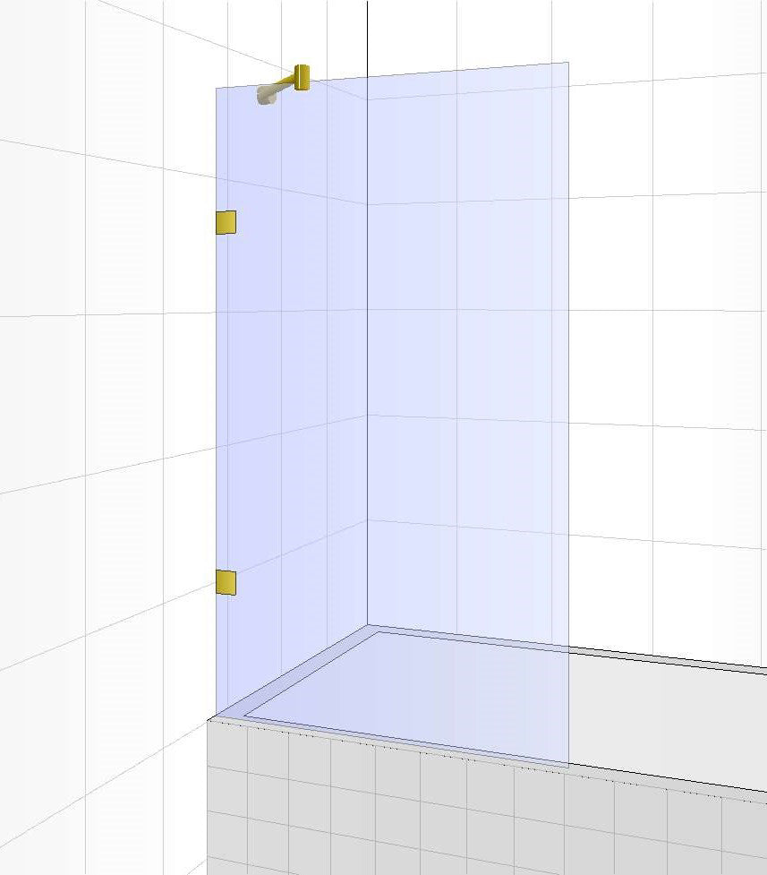 Fixed Bath Screen, 800 x 1400mm, Clear Glass