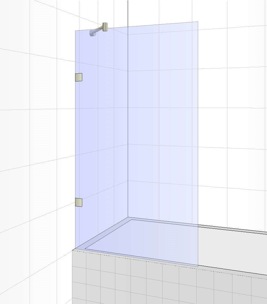 Fixed Bath Screen, 800 x 1400mm, Clear Glass